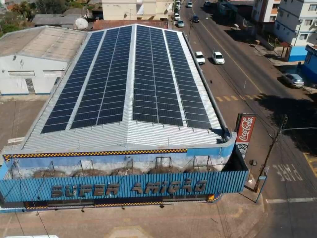 Portfólio energia solar Energens Santo Ângelo Supermercado Amigão